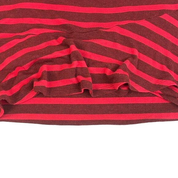 CAbi Sweet Talk Tee Women’s Size L Garnet Red Stripe Short Sleeve Shirt Peplum - Picture 10 of 12